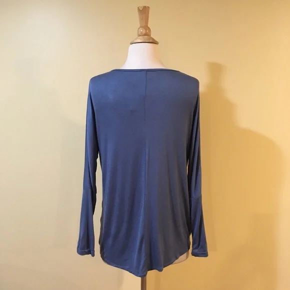 Twist Knot High Low Drapey Long Sleeve Knit Top - Picture 5 of 5